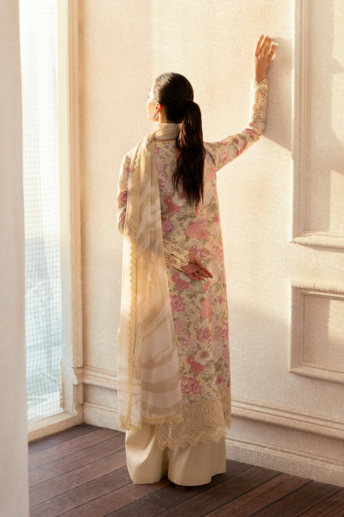 Afrozeh Lawn Suit Glow Streaked
