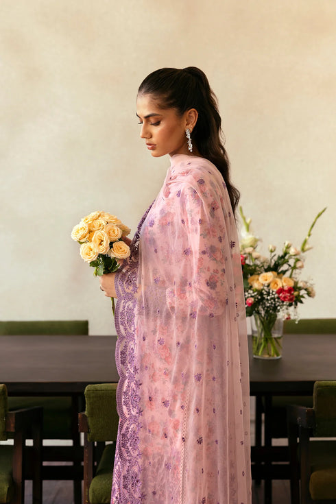Afrozeh Lawn Suit Dusk Laced