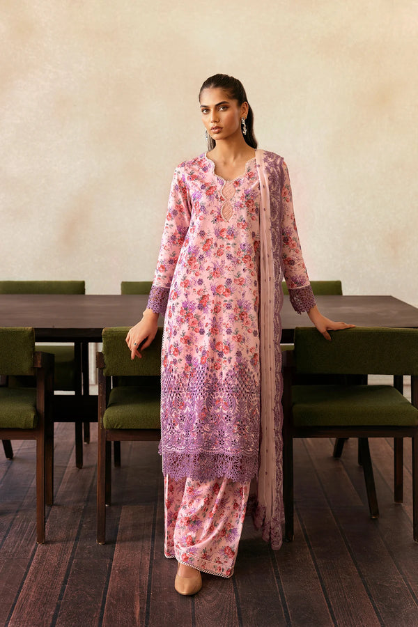 Afrozeh Lawn Suit Dusk Laced