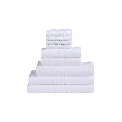 Luxurious Egyptian Cotton White Towels - 600 GSM - Set of 8
