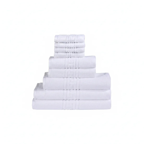 Luxurious Egyptian Cotton White Towels - 600 GSM - Set of 8