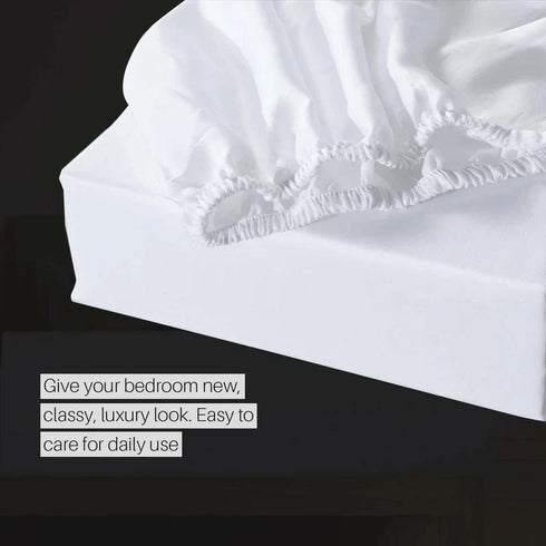 100% Cotton 800 Thread Count Ultra Deep Fitted Sheets - 46cm - White