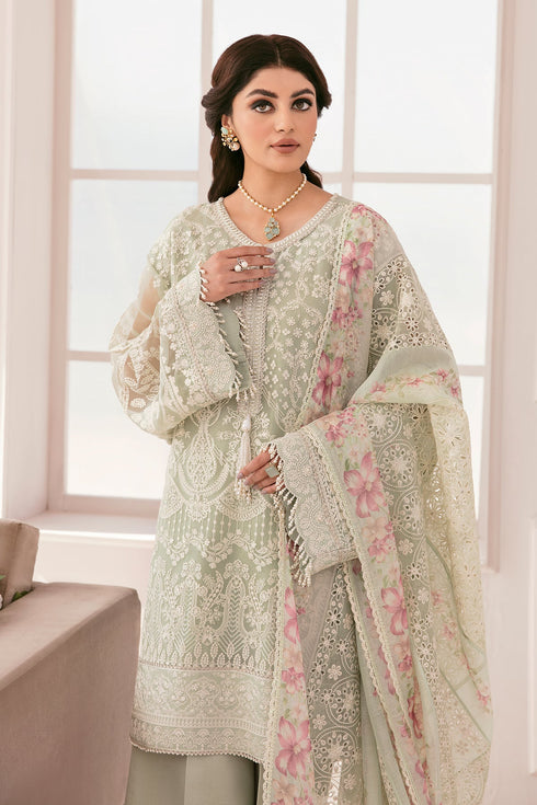 Baroque Embroidered Chiffon 3 piece suit CH11-01