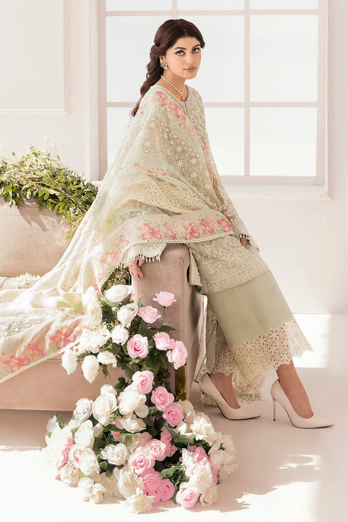 Baroque Embroidered Chiffon 3 piece suit CH11-01