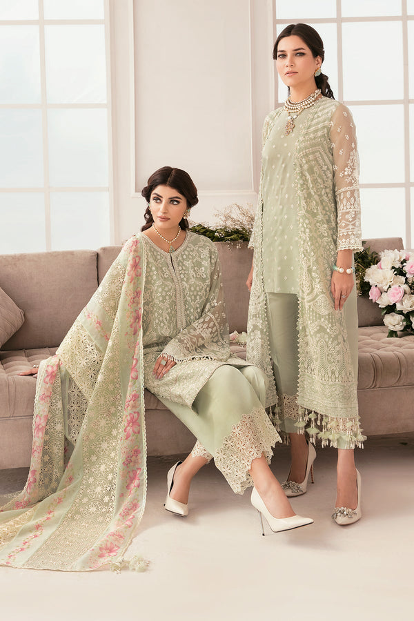 Baroque Embroidered Chiffon 3 piece suit CH11-01