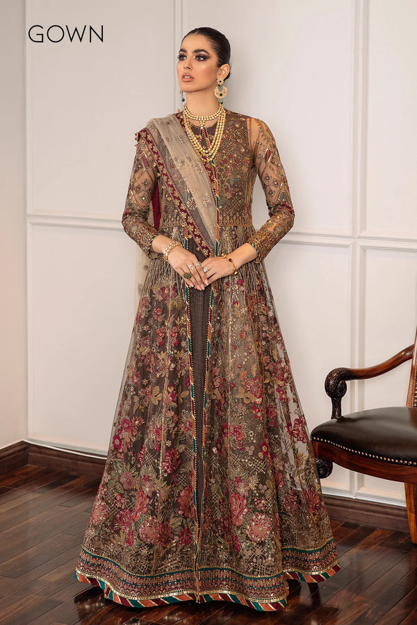 Baroque Embroidered Chiffon 3 piece suit CH09-02