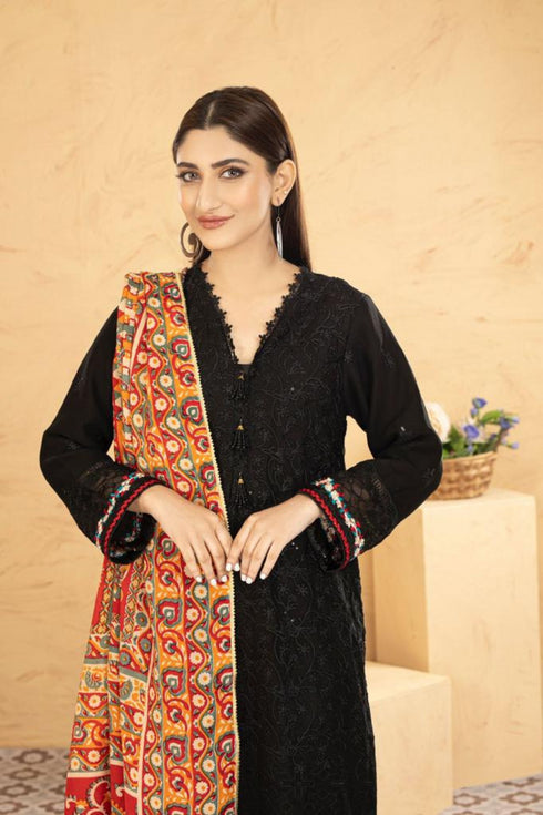 Lush Embroidered Chiffon Chikankari 3 Piece Suit L-128