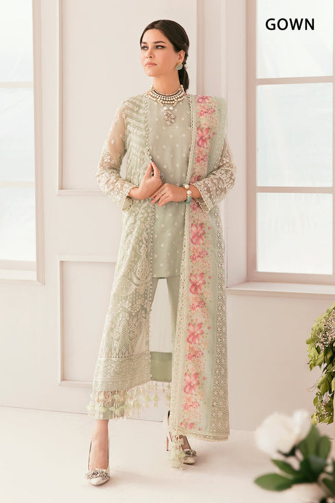 Baroque Embroidered Chiffon 3 piece suit CH11-01