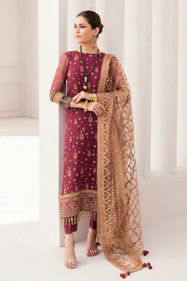 Baroque Embroidered Chiffon 3 piece suit CH11-02