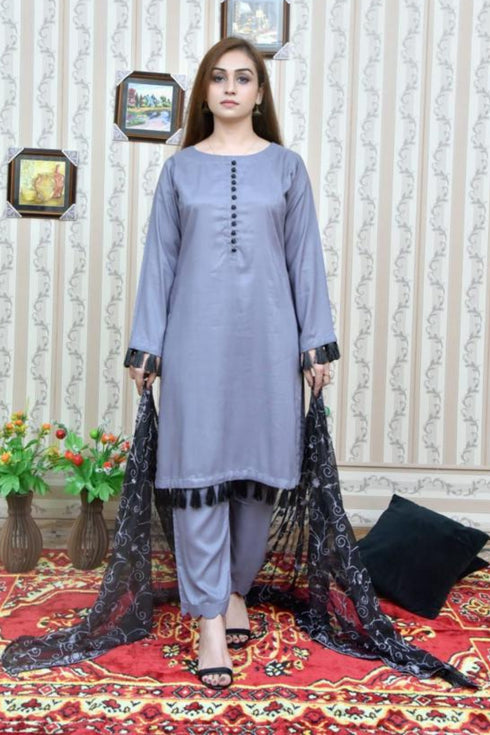 Haniya Linen 3 Piece Suit H-21