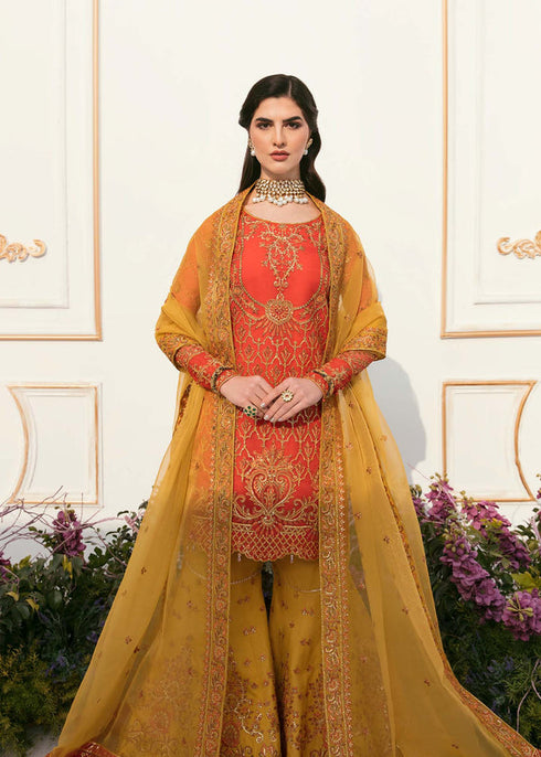 Akbar Aslam Embroidered Organza 3 Piece suit ZEANE