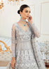 Embroidered Net Bridal Dress Suit SLATE