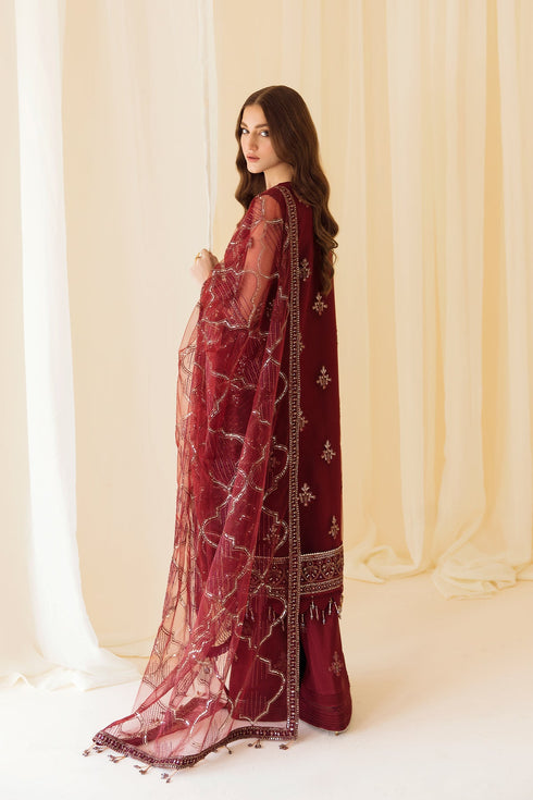 Alizeh Embroidered Net 3 Piece Suit V14D08