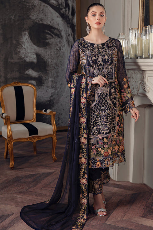 Ramsha Embroided Chiifon 3 Piece suit A-506