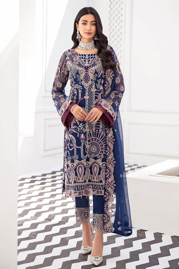 Ramsha Embroided Chiffon 3 Piece suit D-812
