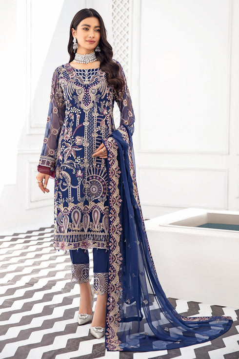Ramsha Embroided Chiffon 3 Piece suit D-812