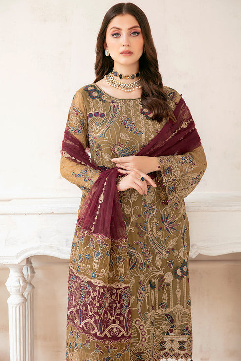 Ramsha Embroided Chiifon 3 Piece suit F-2203
