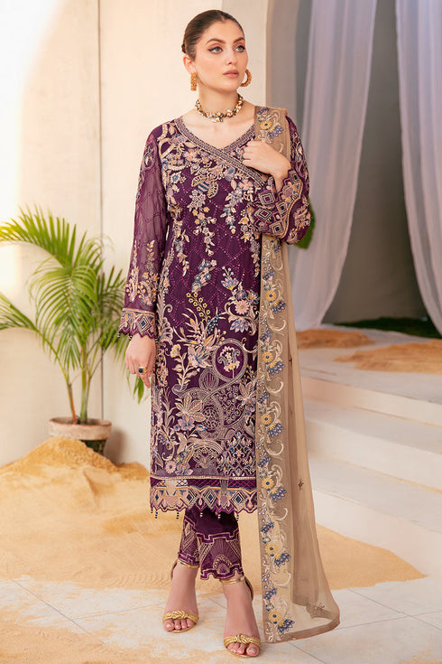 Ramsha Embroided Chiifon 3 Piece suit F-2206