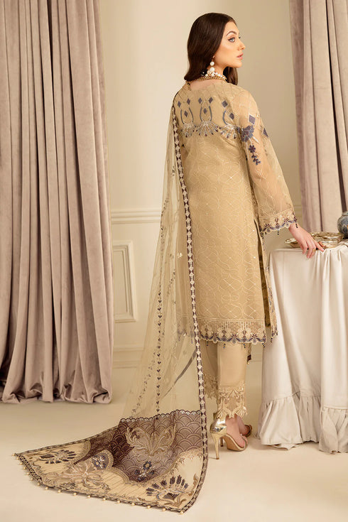 Ramsha Embroided Organza 3 Piece suit M-702