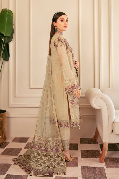 Ramsha Embroided Organza 3 Piece suit M-602