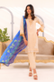 Inayas Embroidered  Linen 3 Piece Suit I-105