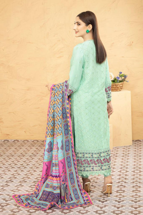 Lush Embroidered Chiffon Chikankari 3 Piece Suit L-132