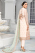 Zarif Embroidered Net 3 piece suit CORAL