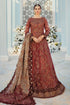 Iznik Embroidered Net 3 Piece suit ICC-01 Carnalion Red