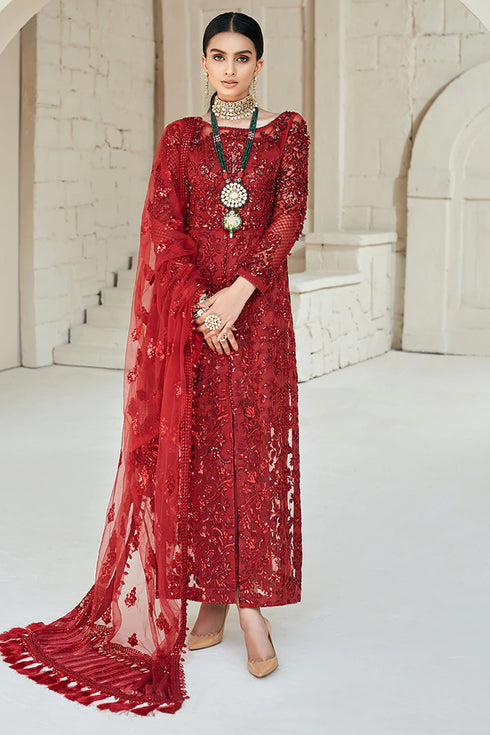 Maryam Hussain Embroidered 3 piece suit - Rubi