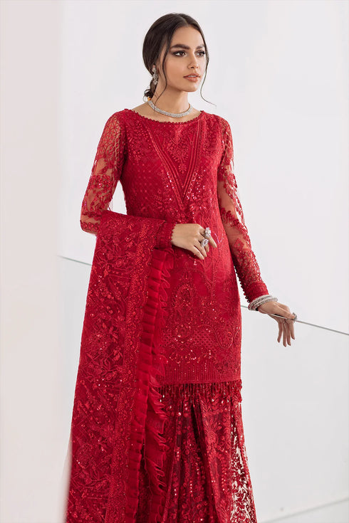 Baroque Embroidered Net 3 piece suit CH09-06