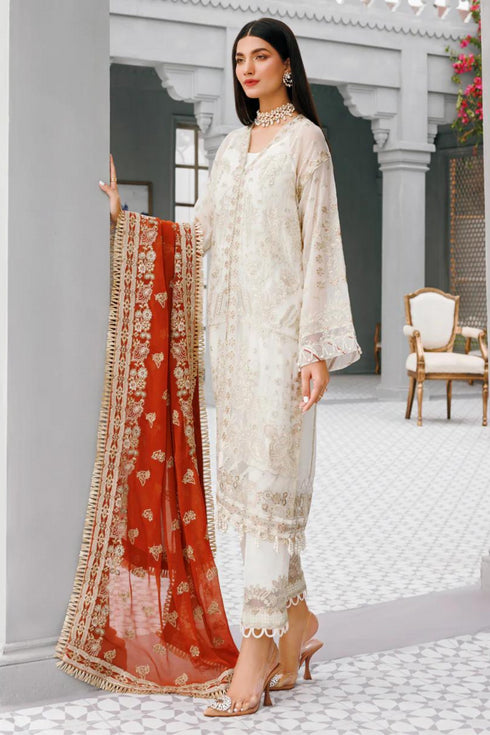 Xenia Embroidered CHIFFON 3-Piece Suit FLEUR