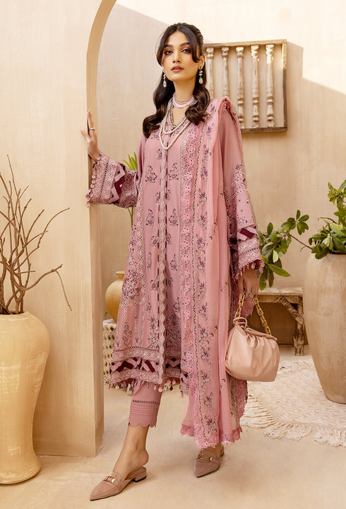 Adan Libas Embroidered Lawn 3 Piece suit Sepia