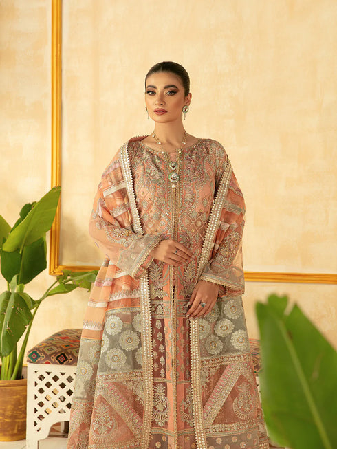 Maryam Hussain Embroidered Net 3 piece suit MEHAK