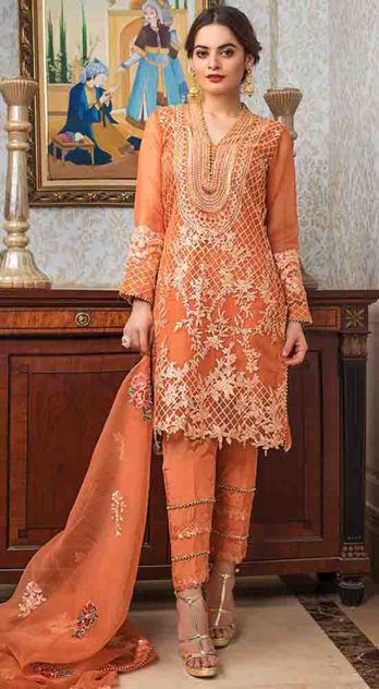 Alzohaib Embroidered Organza 3 Piece Suit AZF-WD'21 10