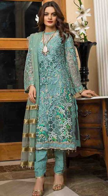 Alzohaib Embroidered Organza 3 Piece Suit AZF-WD'21 09