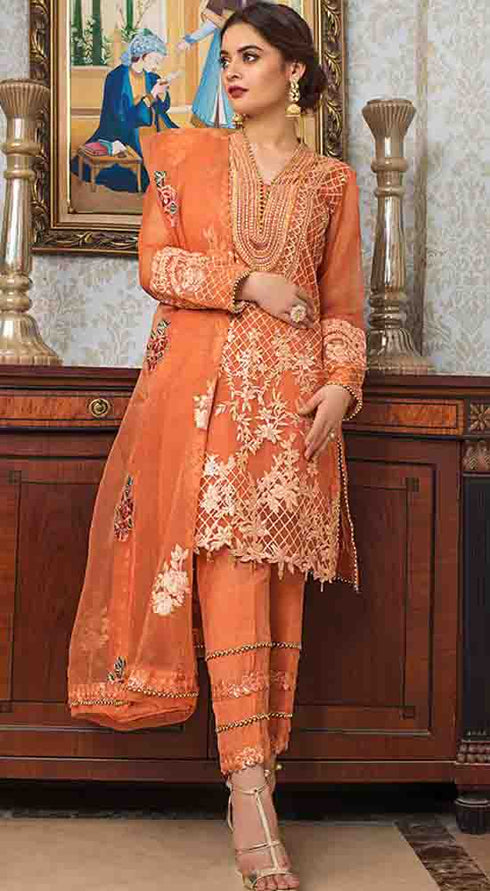 Alzohaib Embroidered Organza 3 Piece Suit AZF-WD'21 10