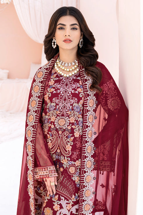 Ramsha Embroided Chiifon 3 Piece suit A-609