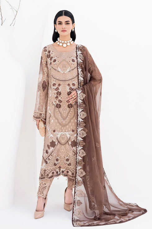 Ramsha Embroided Chiifon 3 Piece suit A-610