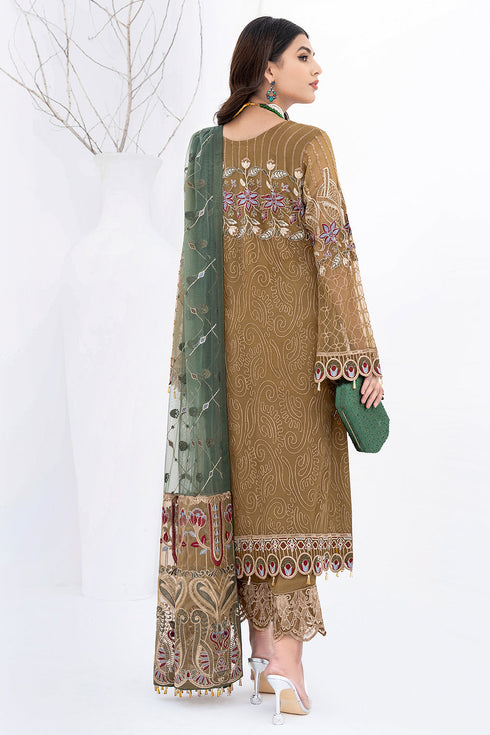 Ramsha Embroided Chiifon 3 Piece suit A-601