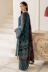 Flossie Embroidered Chiffon 3 Piece suit EMERALD MOTIFS A