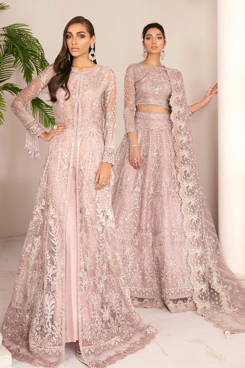 Baroque Embroidered Net 3 piece suit CH08-01