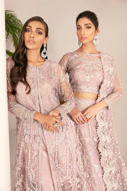 Baroque Embroidered Net 3 piece suit CH08-01