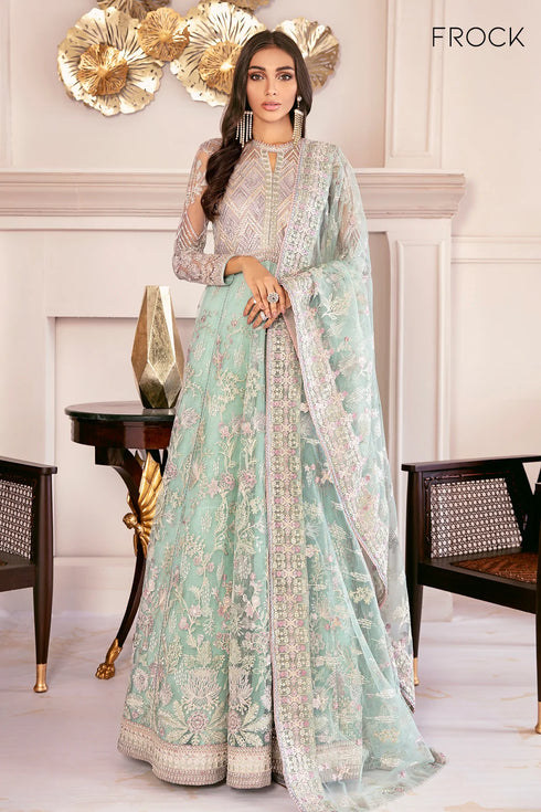 Baroque Embroidered Net 3 piece suit CH08-10