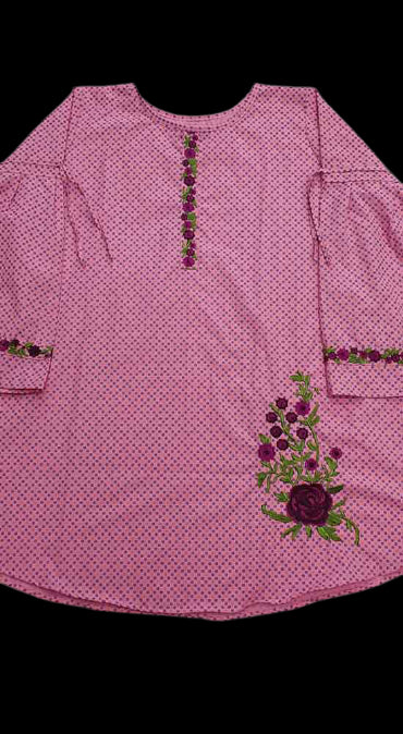 Creations Embroidered Cotton 1 Piece kurti Design B-334