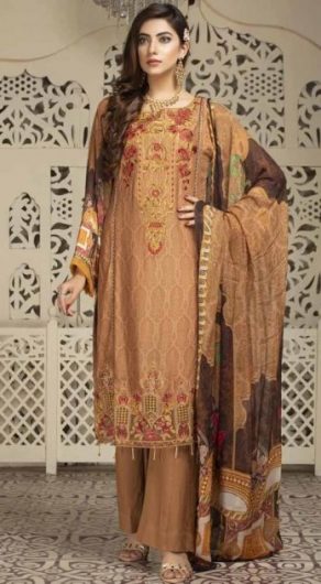 Mohagni Emroidered Linen 3 Piece Suits LSA-20-06